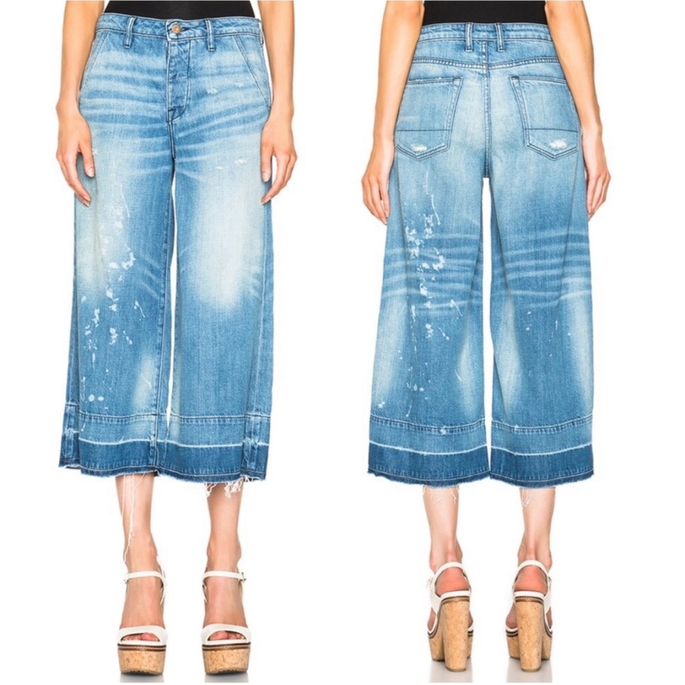 NSF Jeans Culotte Distressed Jeans Joppelin Distressed Wash Size 31